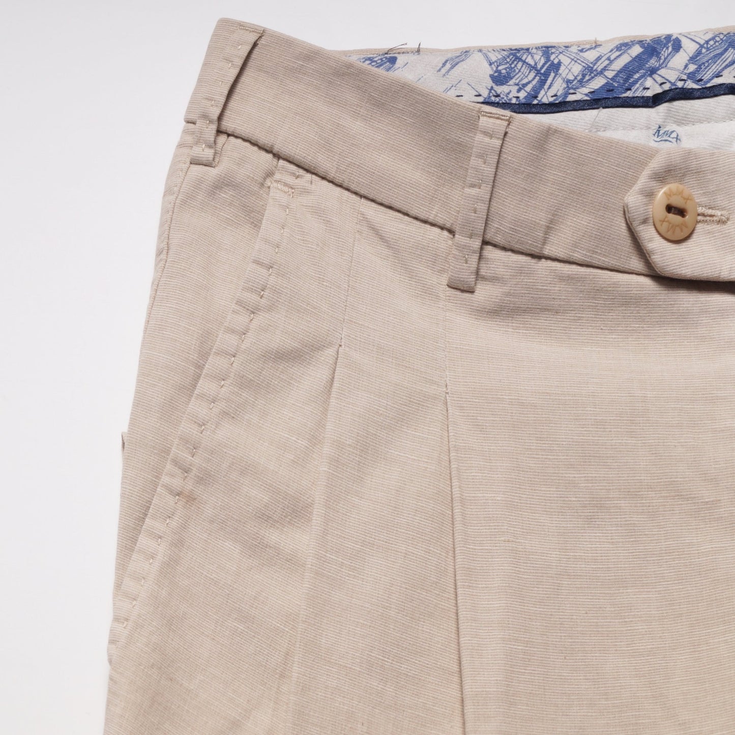 - Cetus - Cotton/Linen Blend Trouser - Ecru