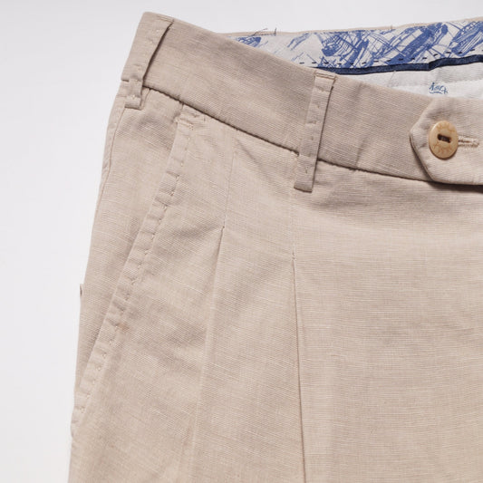 - Cetus - Cotton/Linen Blend Trouser - Ecru