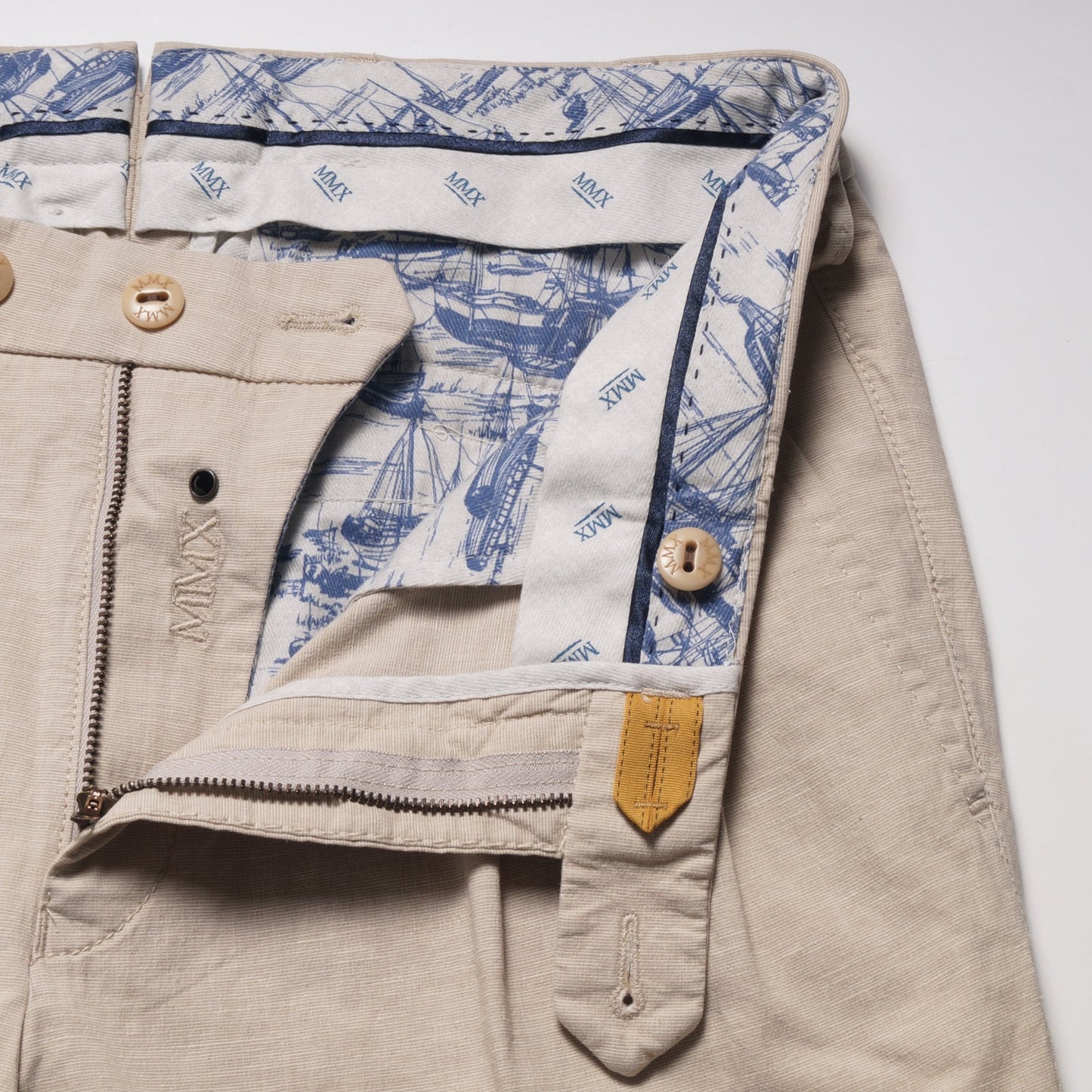 - Cetus - Cotton/Linen Blend Trouser - Ecru