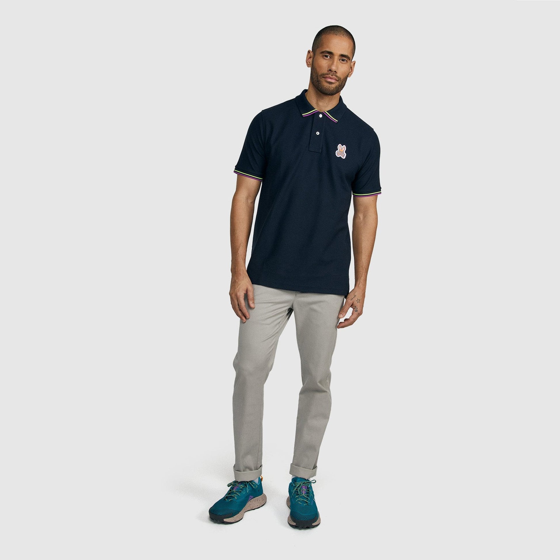 Psycho Noah - Cotton Polo Shirt - Navy