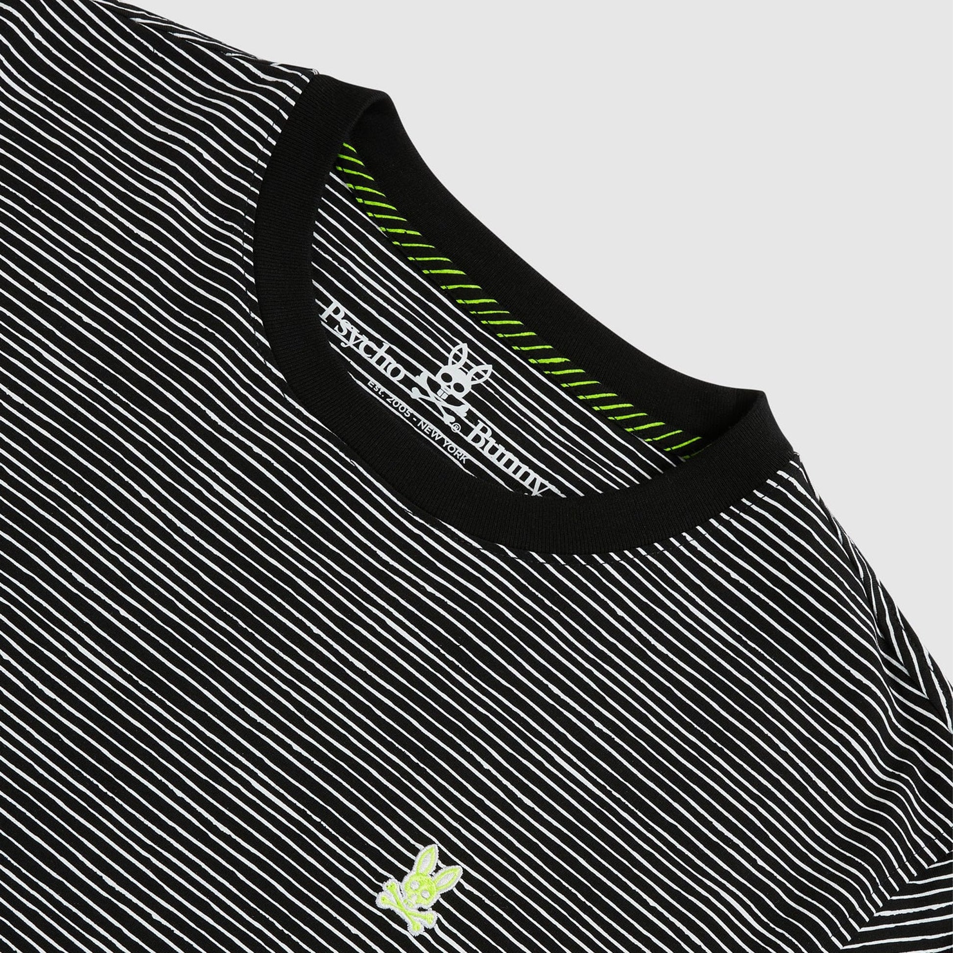 Psycho Lucas - Hand Drawn Stripe Tee - Black