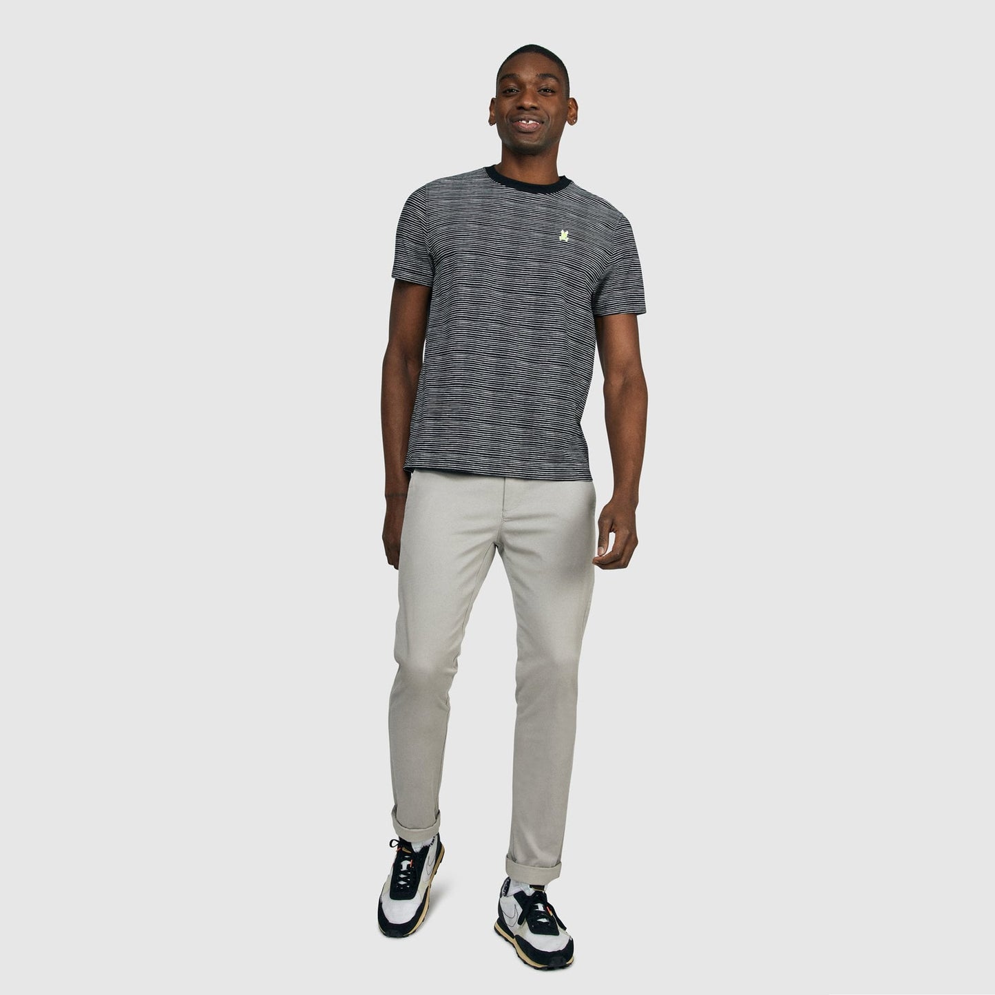 Lucas - Hand Drawn Stripe Tee - Black