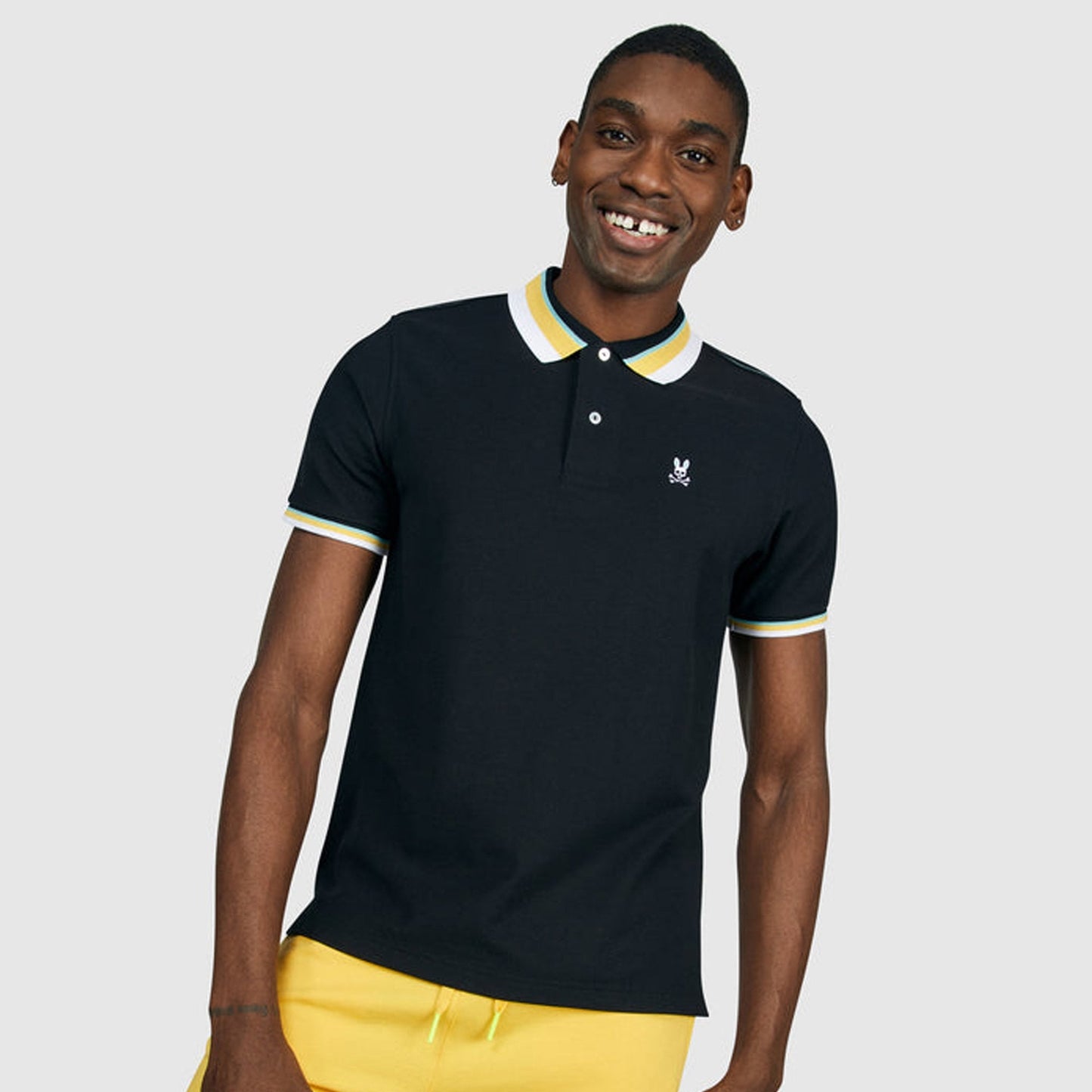 - Oliver - Neon Tipped Polo - Black