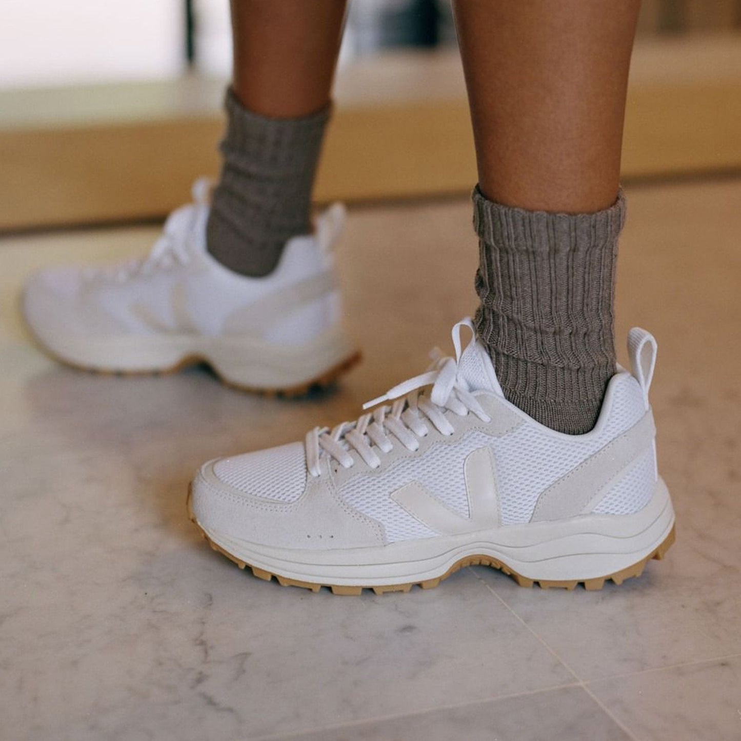 - Venturi Canvas  Mesh Sneakers - White Pierre Natural