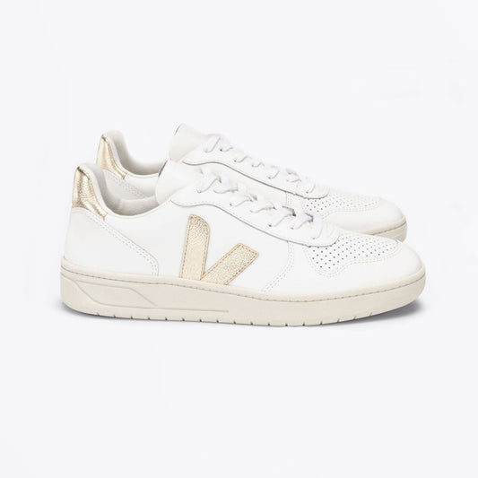 - V-10 - Leather Sneakers - Extra White Platine