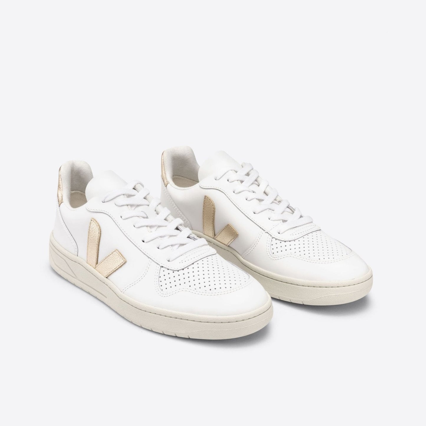 - V-10 - Leather Sneakers - Extra White Platine