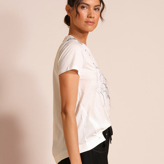 - Scrawl - Embroidered T-Shirt - Fantasia