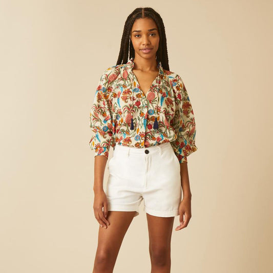 -Caris Top - Ananas Off White