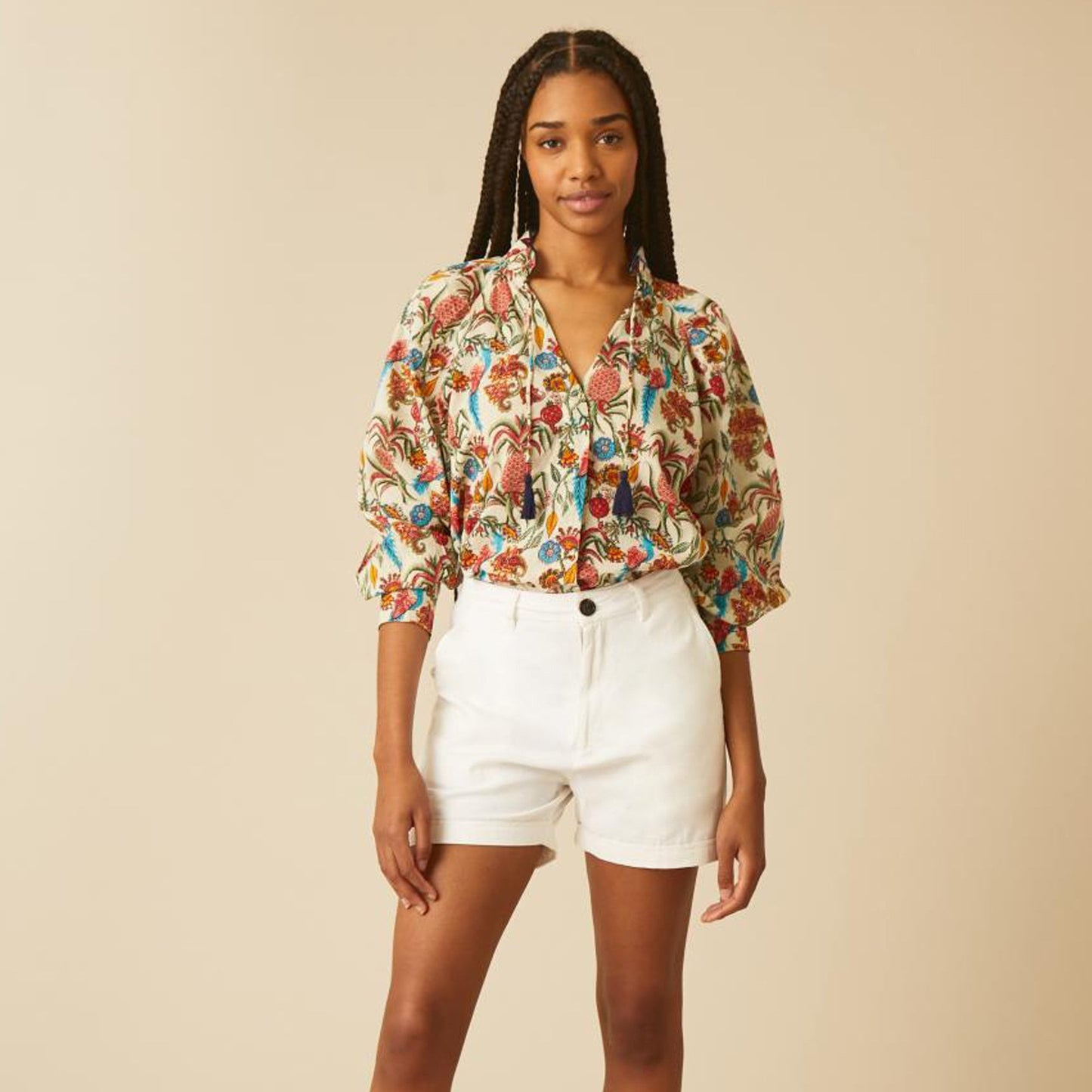 -Caris Top - Ananas Off White