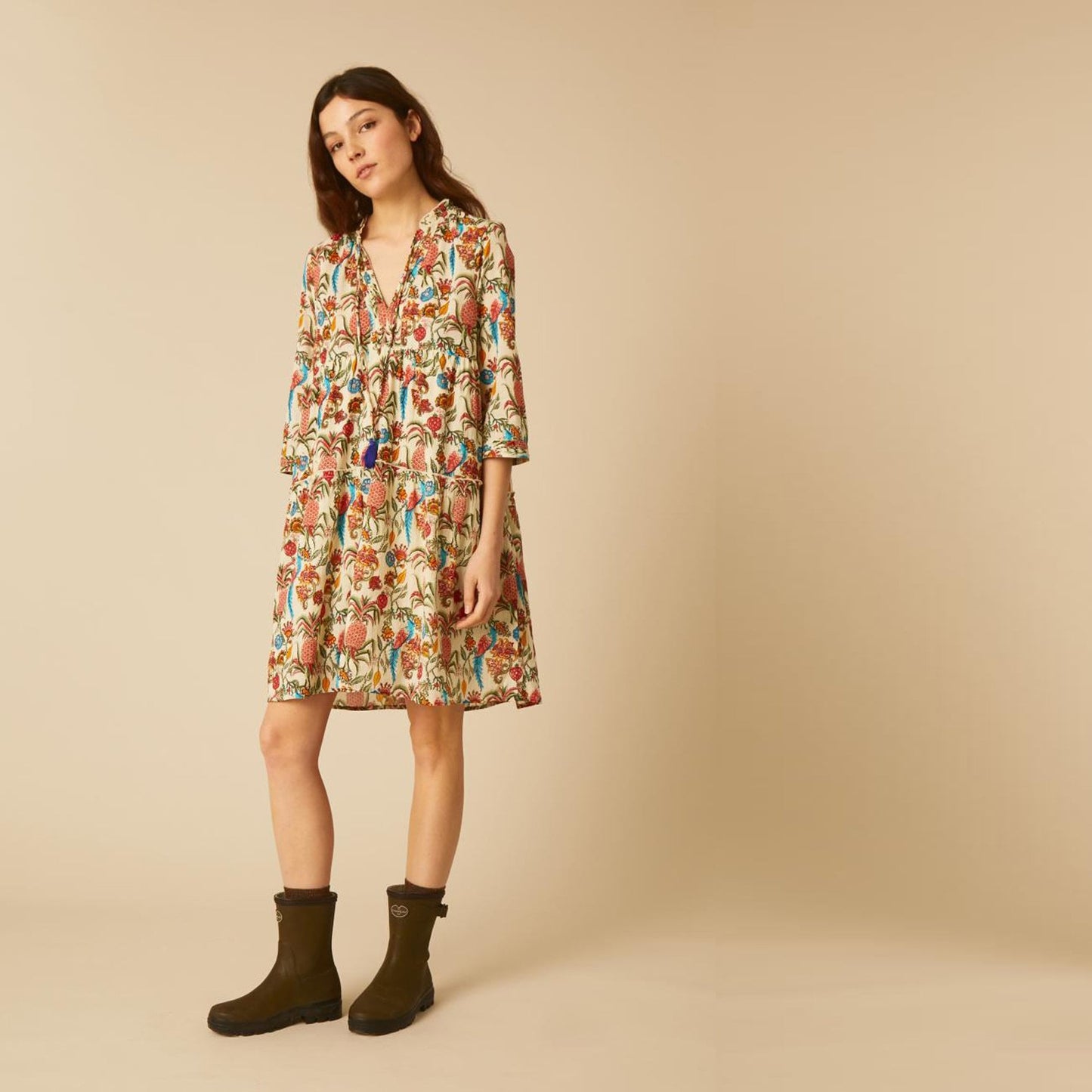 - Rudra Pineapple Dress - Off White