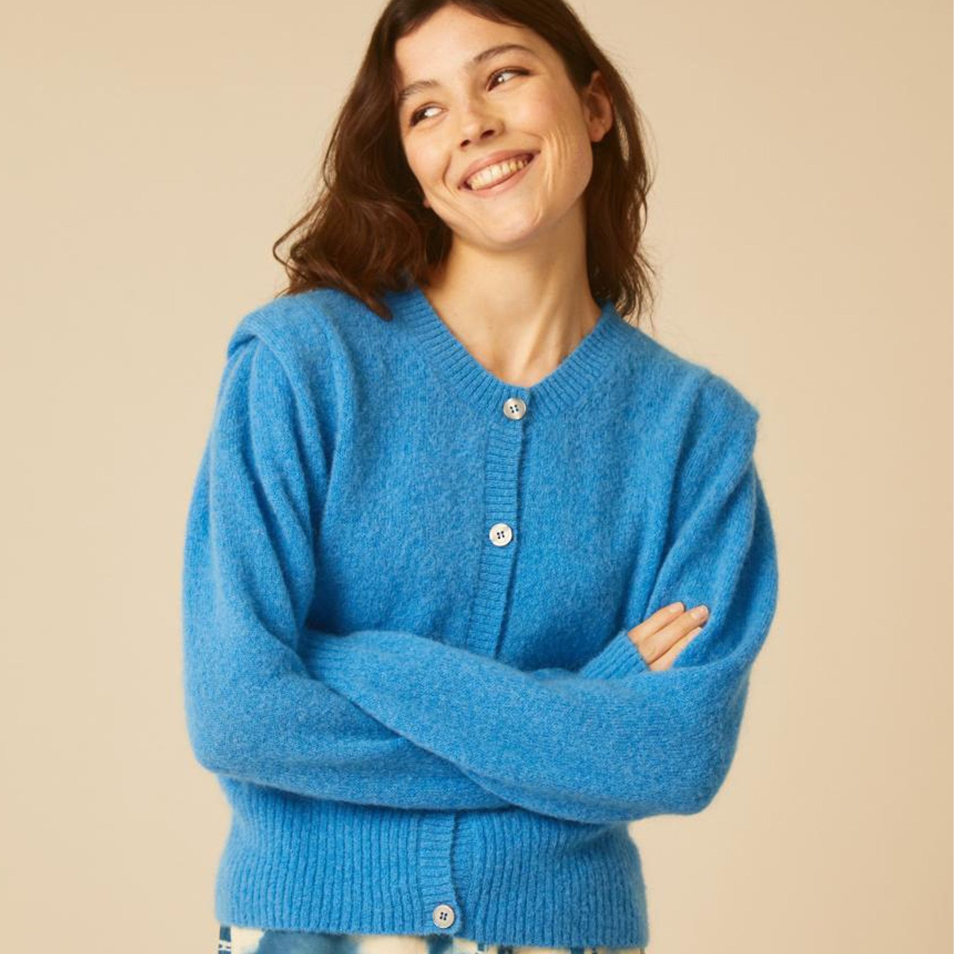 Leon Maddy Plain Cardigan - Blue