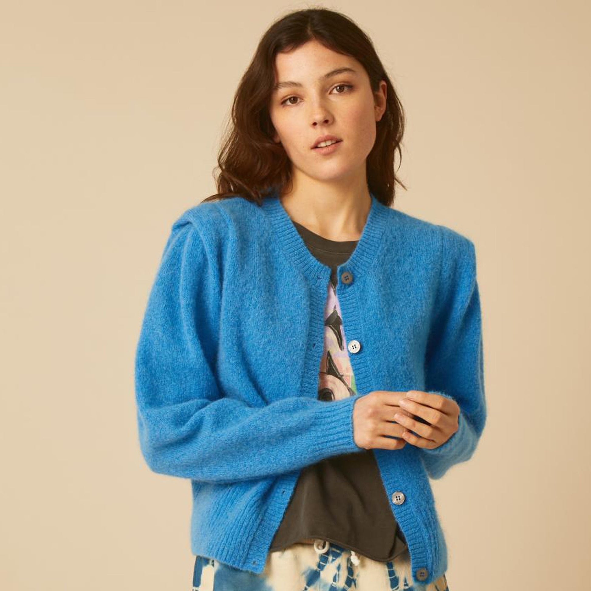 Leon Maddy Plain Cardigan - Blue