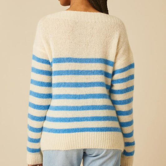 - Nous Striped Knit - Off White