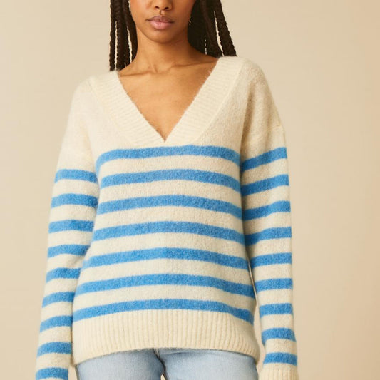 - Nous Striped Knit - Off White