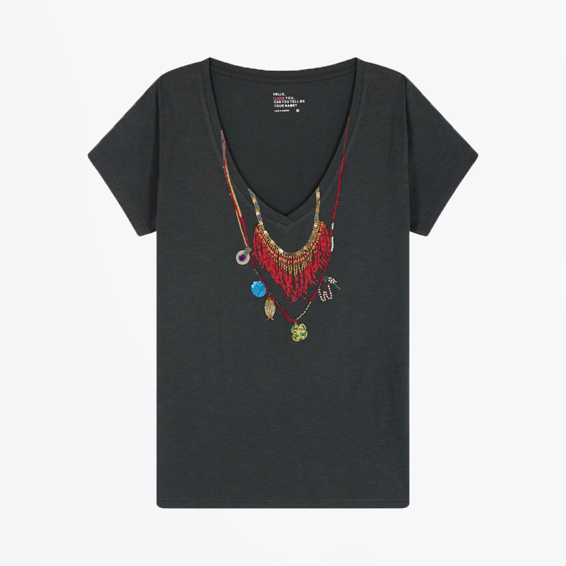 Leon Tonton Afrika Necklace Tee - Ashes