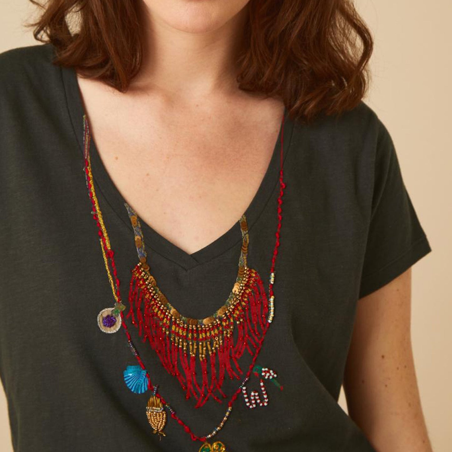 Tonton Afrika Necklace Tee - Ashes