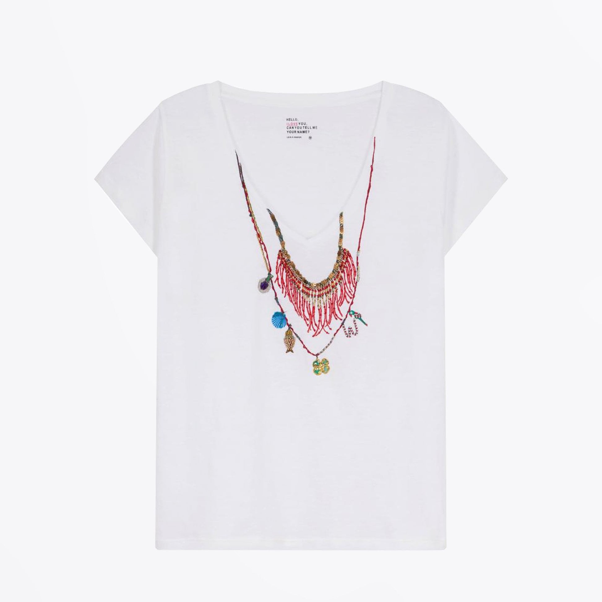 Leon Tonton Afrika Necklace T-Shirt - White