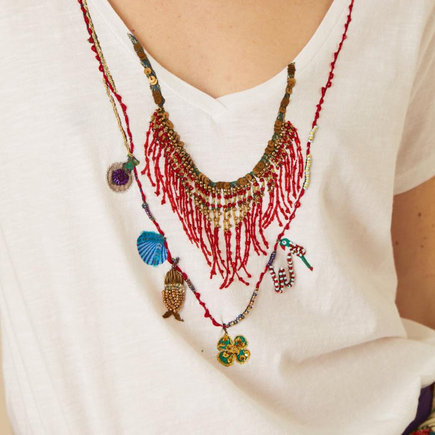Tonton Afrika Necklace T-Shirt - White