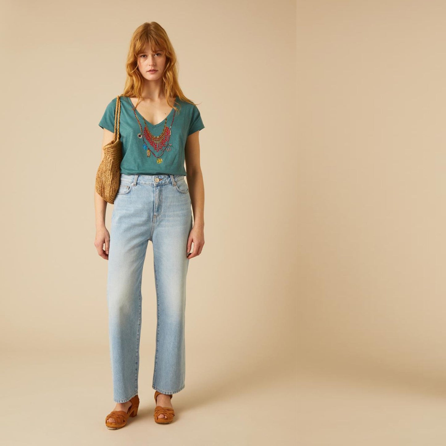 - Tonton Afrika Necklace T-shirt - Petrol