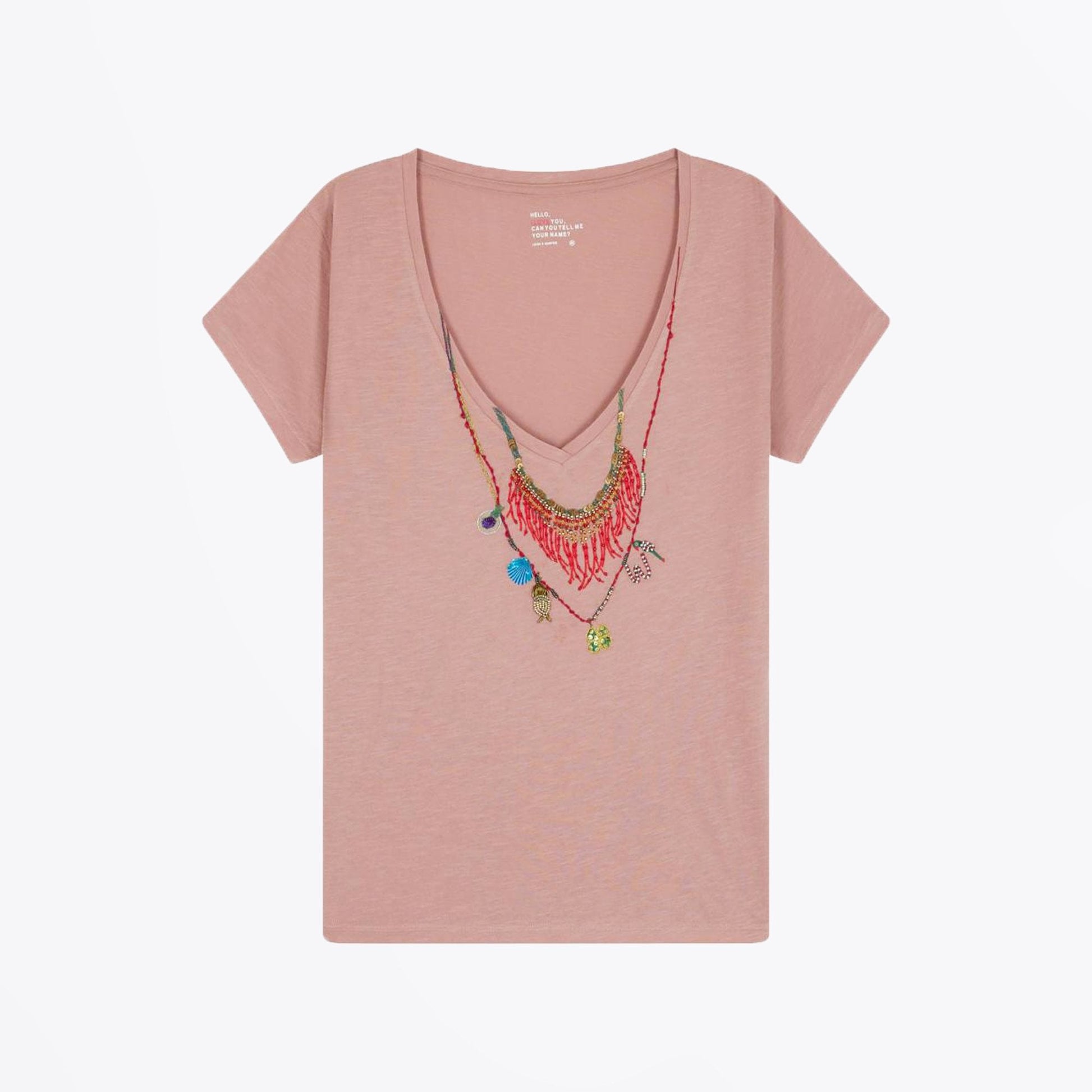 Leon Tonton Afrika Necklace T-Shirt - Pink