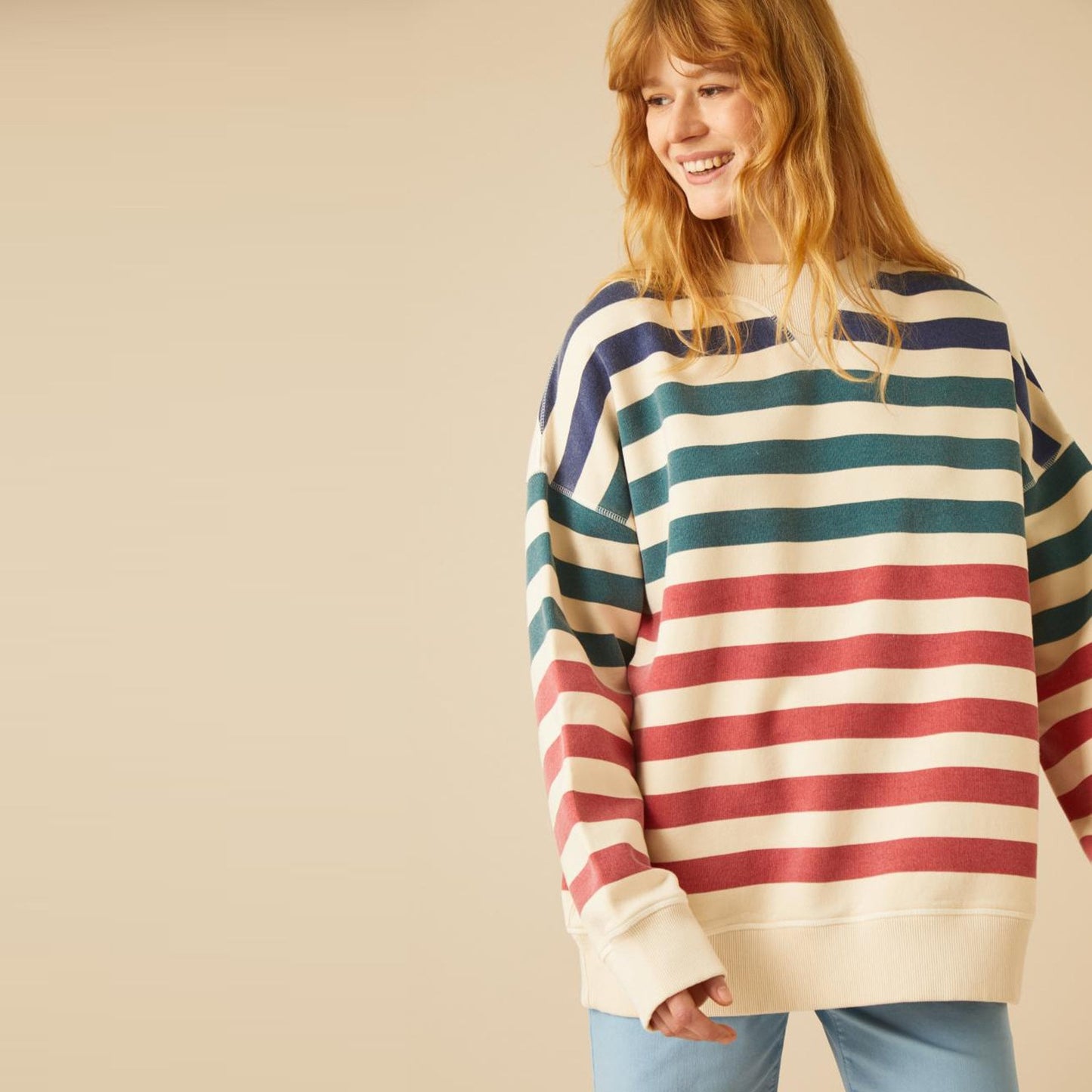 - Suzi Stripes Sweatshirt - Red