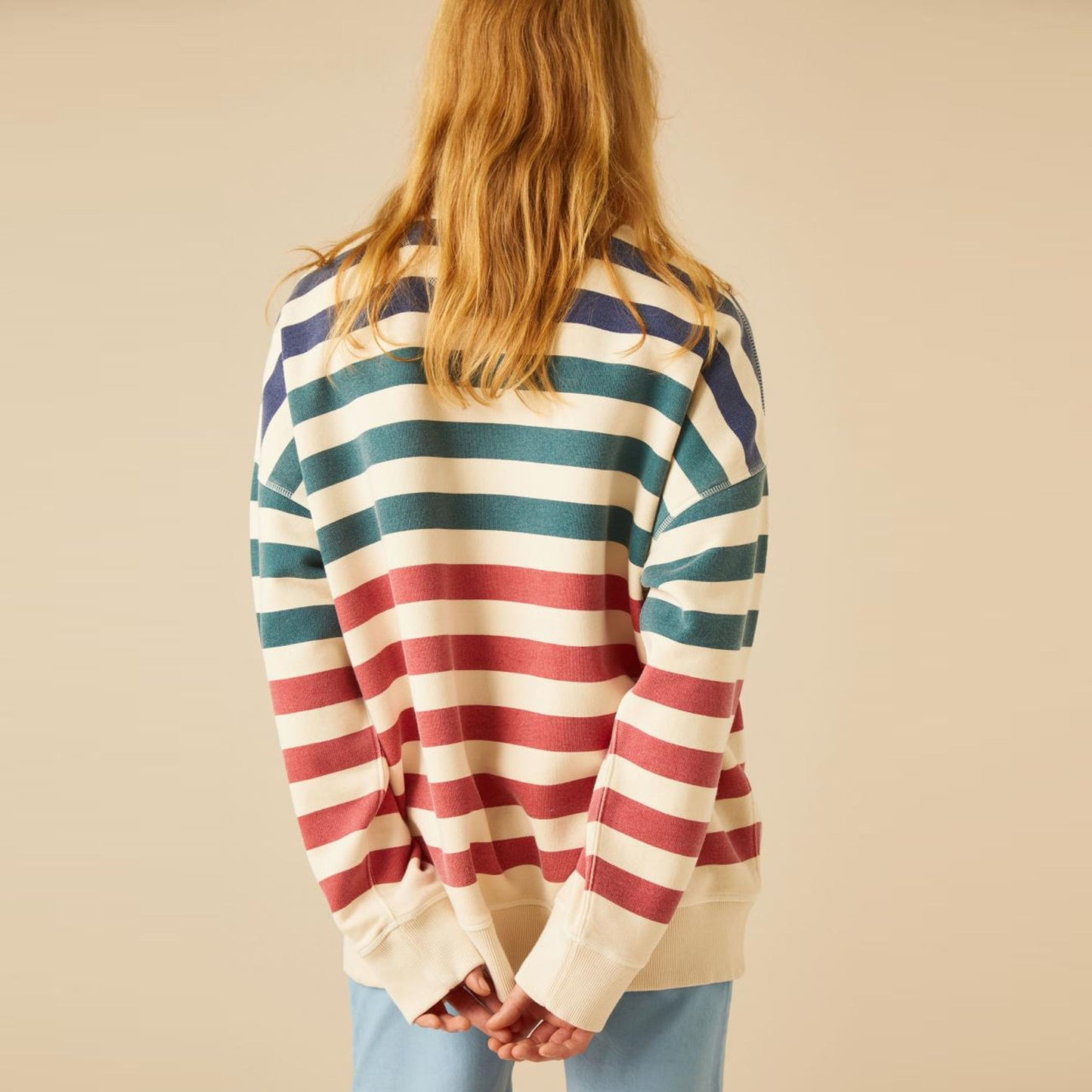 - Suzi Stripes Sweatshirt - Red