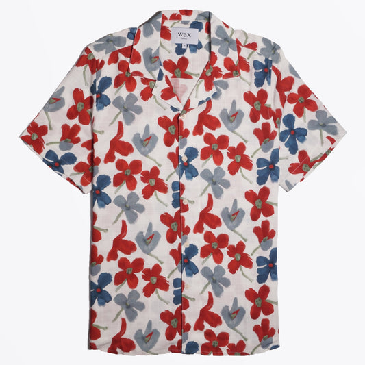 - Didcot - Bright Floral Shirt - Red/Blue