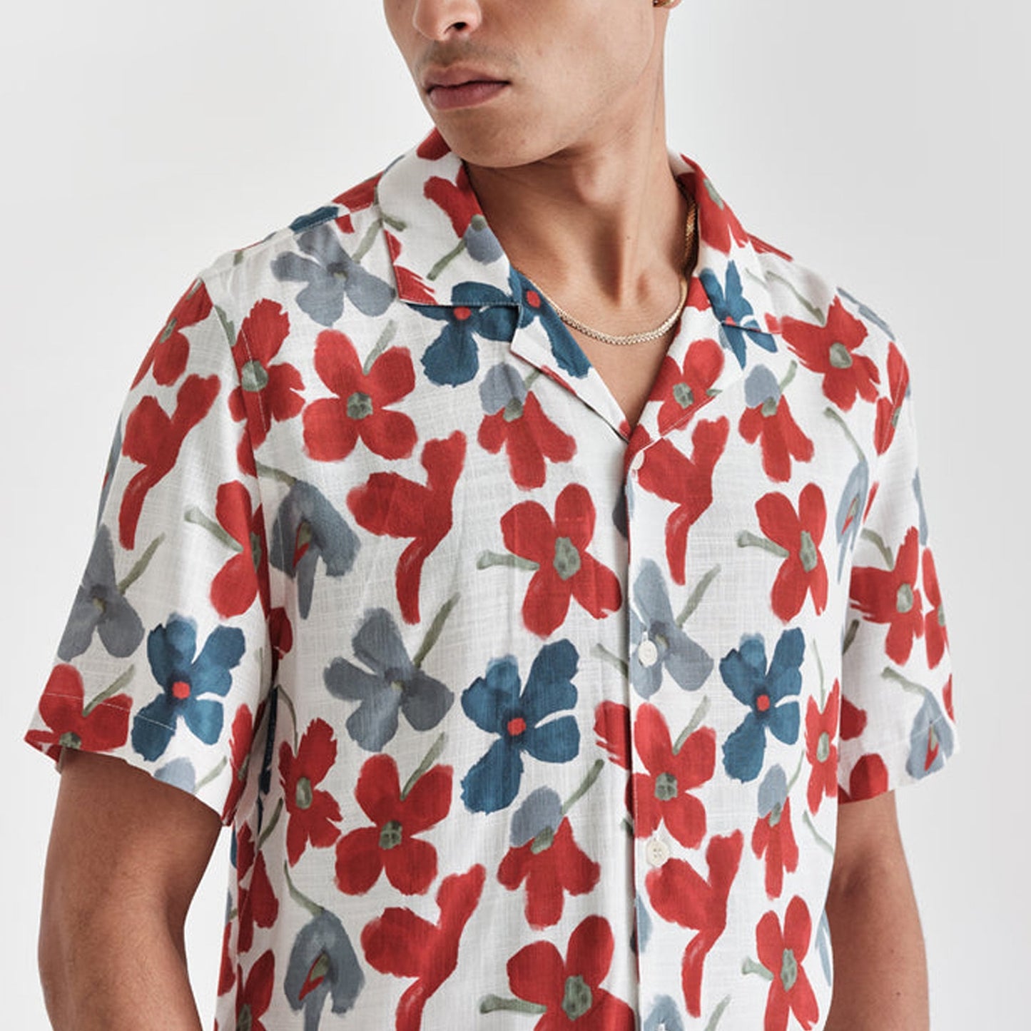 - Didcot - Bright Floral Shirt - Red/Blue