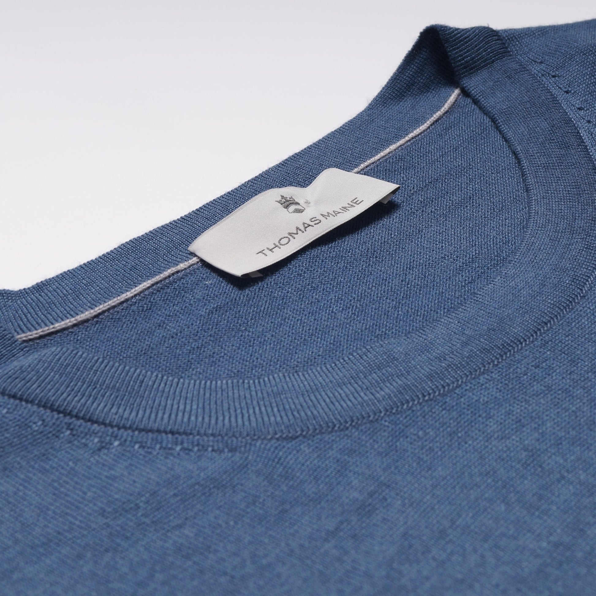 Thomas Merino Crew Neck T-Shirt - Storm Sky