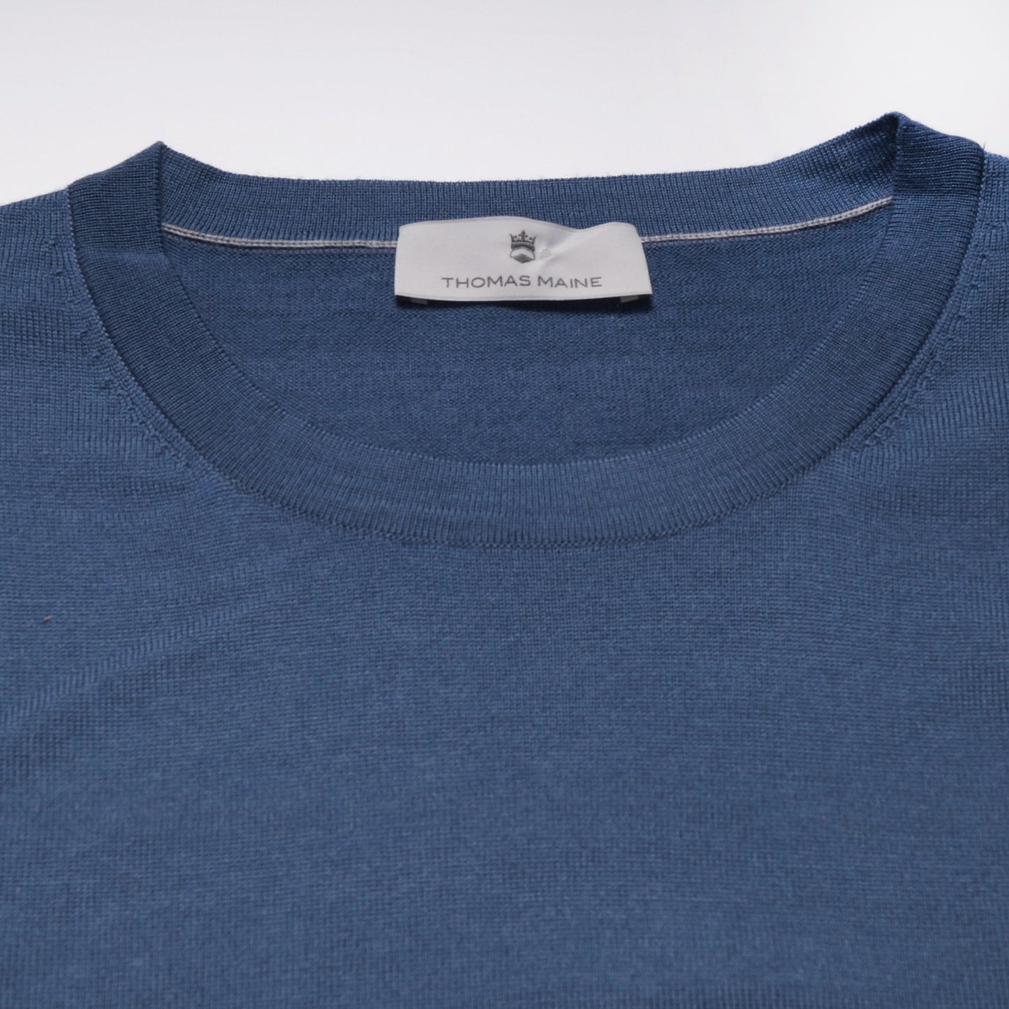 Merino Crew Neck T-Shirt - Storm Sky