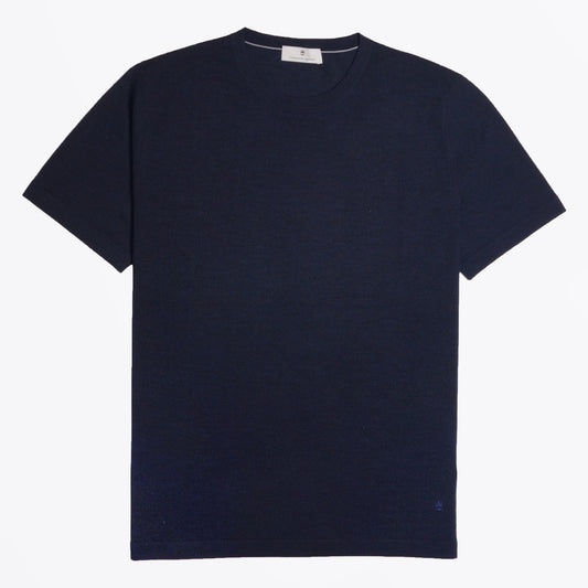 Merino Crew Neck T-Shirt - Navy