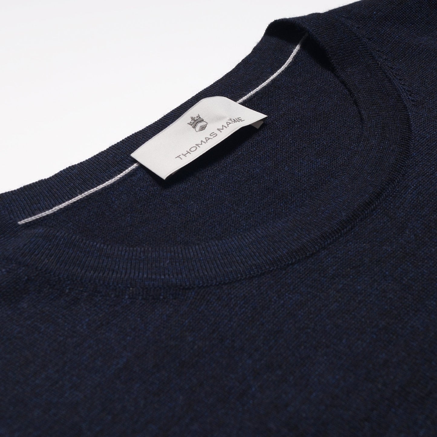 Merino Crew Neck T-Shirt - Navy