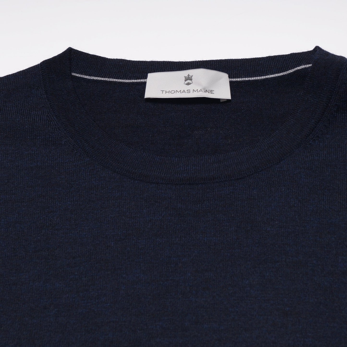 Merino Crew Neck T-Shirt - Navy