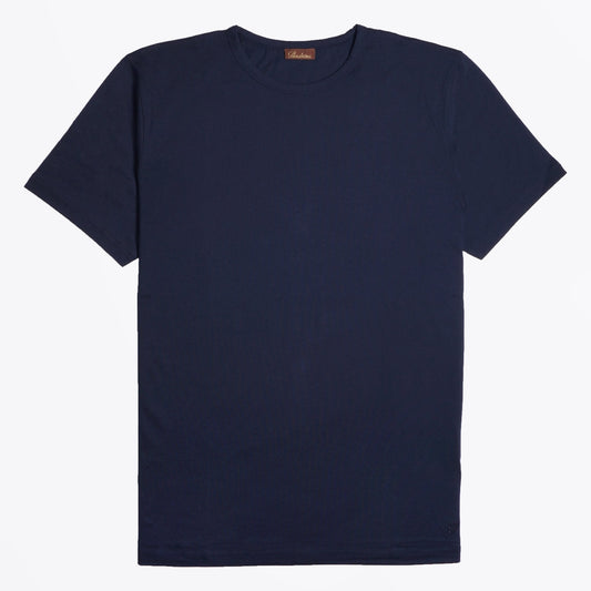- Solid Cotton T-Shirt - Navy