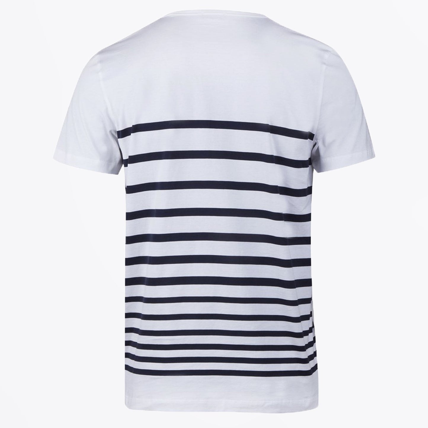 - Stripe Cotton T-Shirt - White/Navy