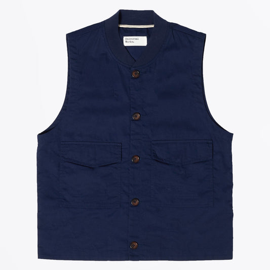 - Watchman - Fine Twill Waistcoat - Navy