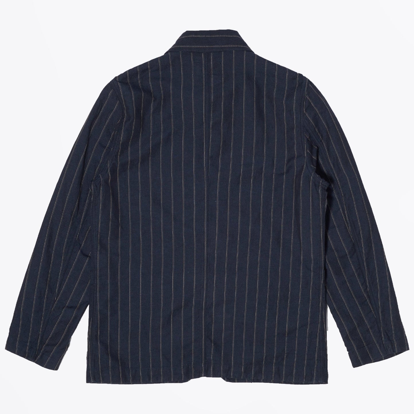 - Bakers Chore Striped Linen Jacket - Navy