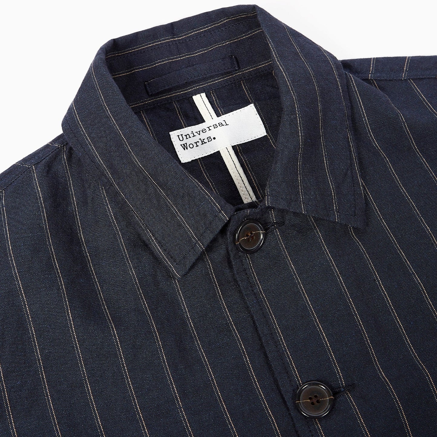- Bakers Chore Striped Linen Jacket - Navy