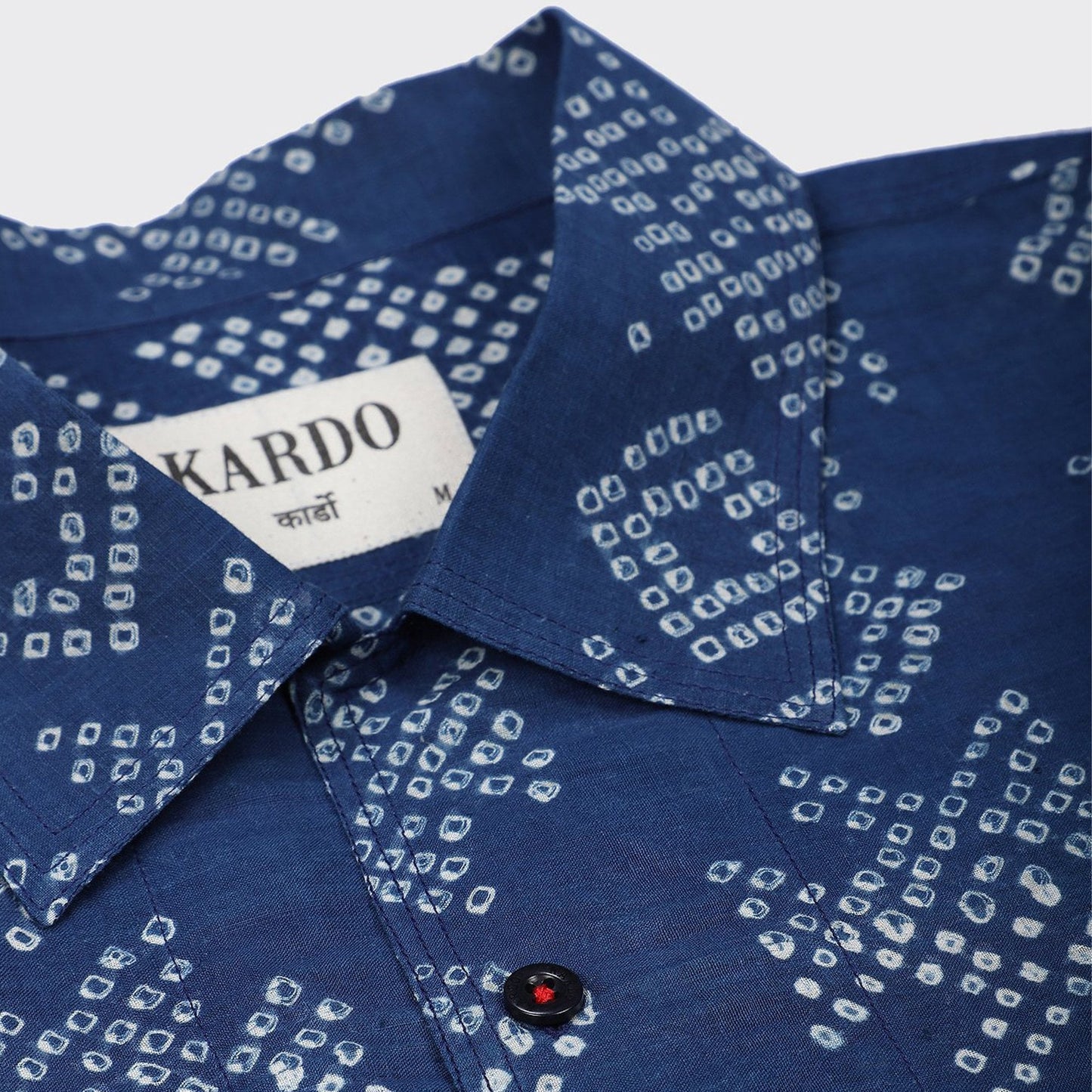 - Chintan - Bandhani Short Sleeve Shirt - Indigo