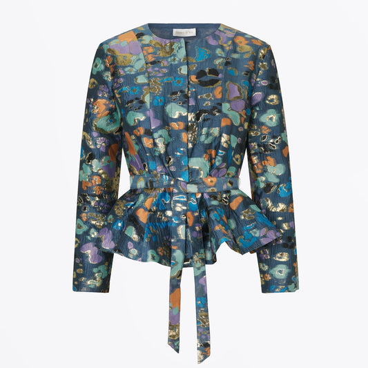 - Farahi Jacket - Blue Leopard