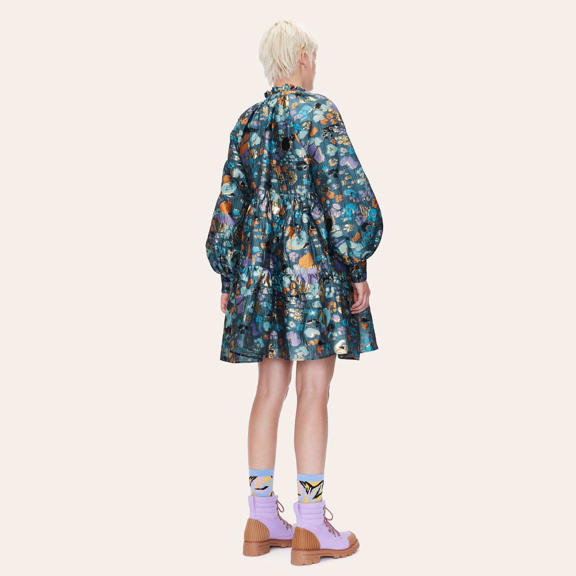 Stine Jasmine Dress - Blue Leopard