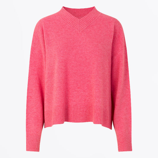 - Amaris V Neck Knit - Honeysuckle