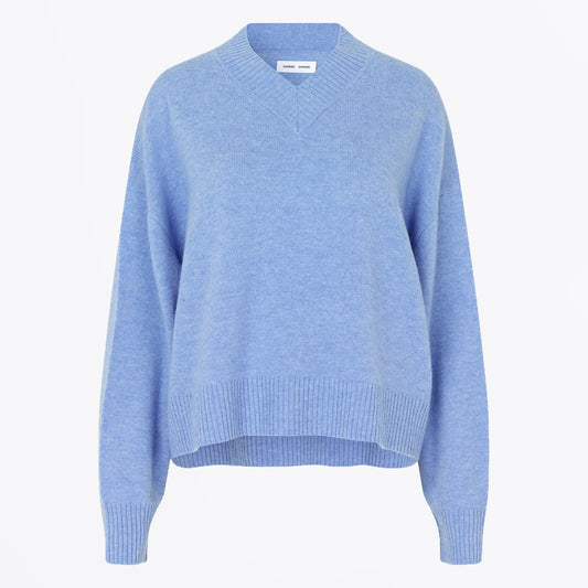 - Amaris V Neck Knit - Blue