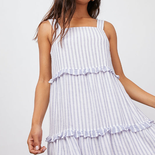 - Sandy Dress - Blue Iris Stripe