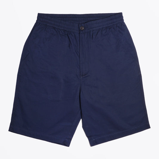 - Fine Twill Long Track Shorts - Navy