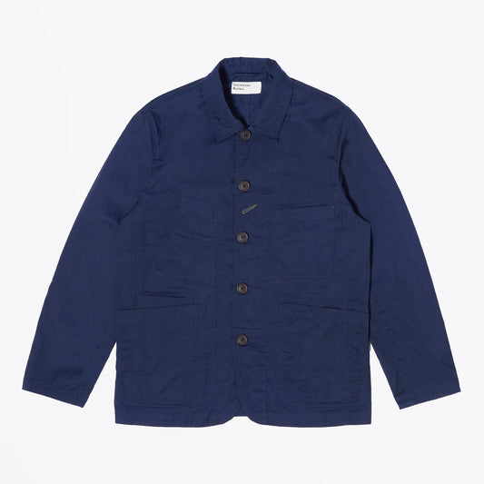 - Fine Twill Patched Bakers Jacket - Navy