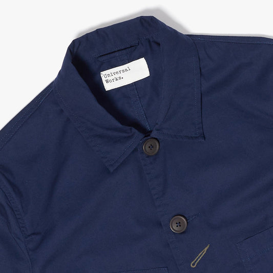 - Fine Twill Patched Bakers Jacket - Navy