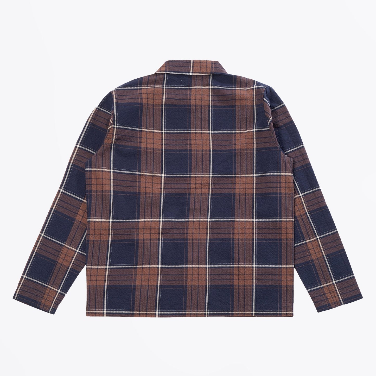 - Check Seersucker Field Jacket - Brown/Navy
