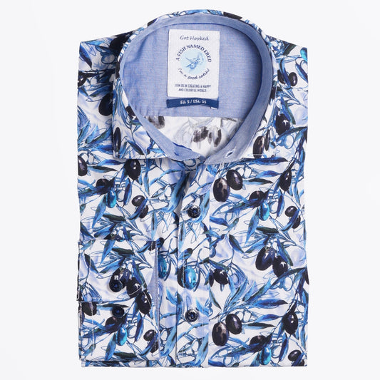 - Olives Shirt - Blue/White
