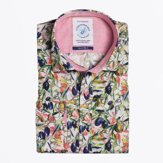 - Olives Shirt - Green/Pink